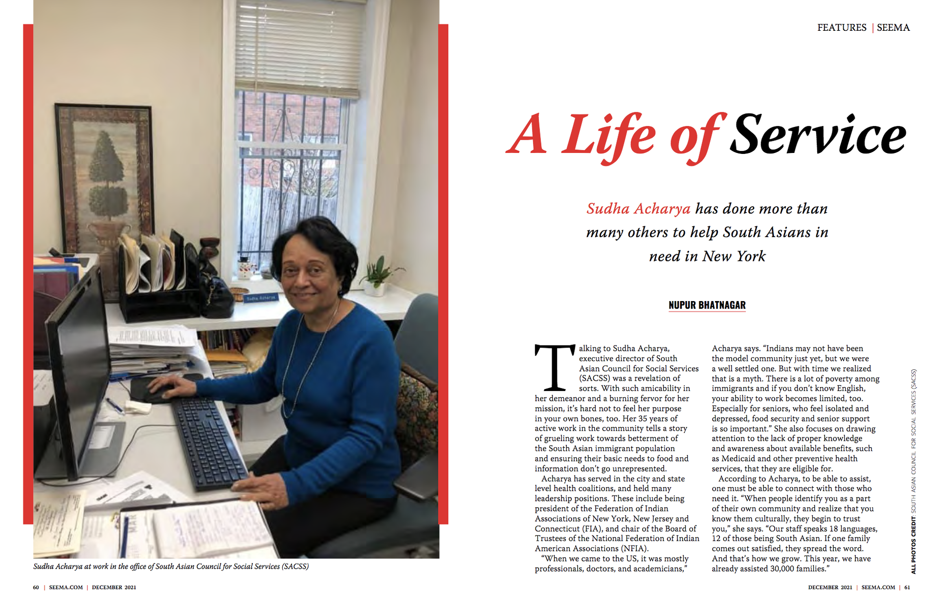 Executive Director Sudha Acharya in SEEMA Magazine