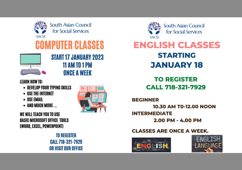 Winter session of free Computer and English Classes begin again at SACSS