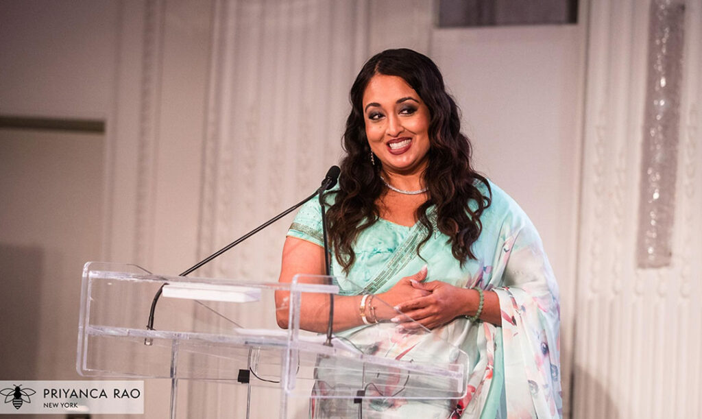Keynote speaker for the night, attorney and advocate Moumita Rahman