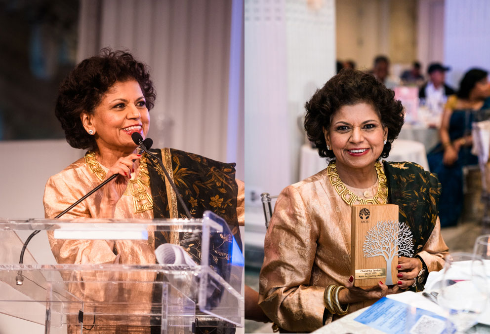 Chandrika Tandon accepting the Music for Healing Award