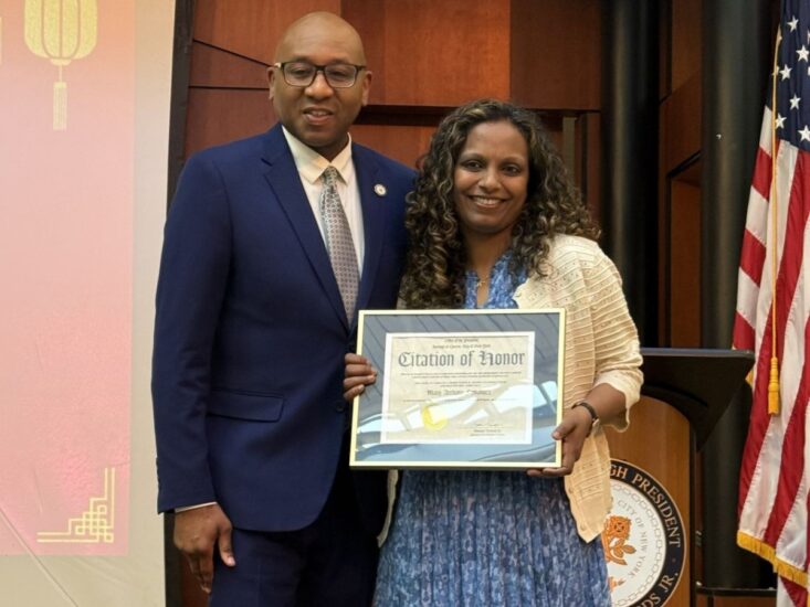 SACSS Director Mary Archana Fernandez Receives Citation of Honor from Queens Borough President