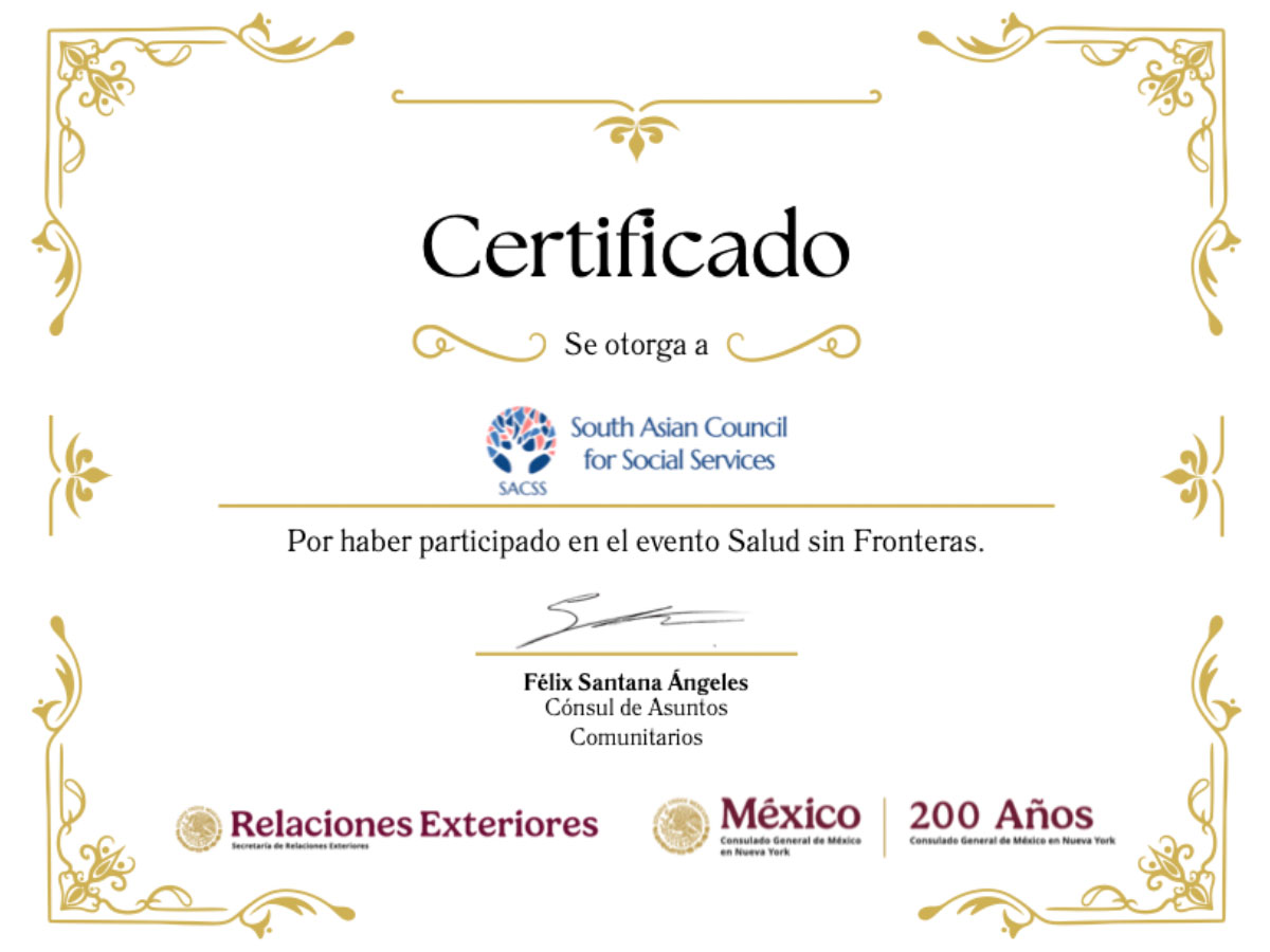 SACSS Receives Recognition from the Consulate General of Mexico in New York for Cross-Cultural Community Impact